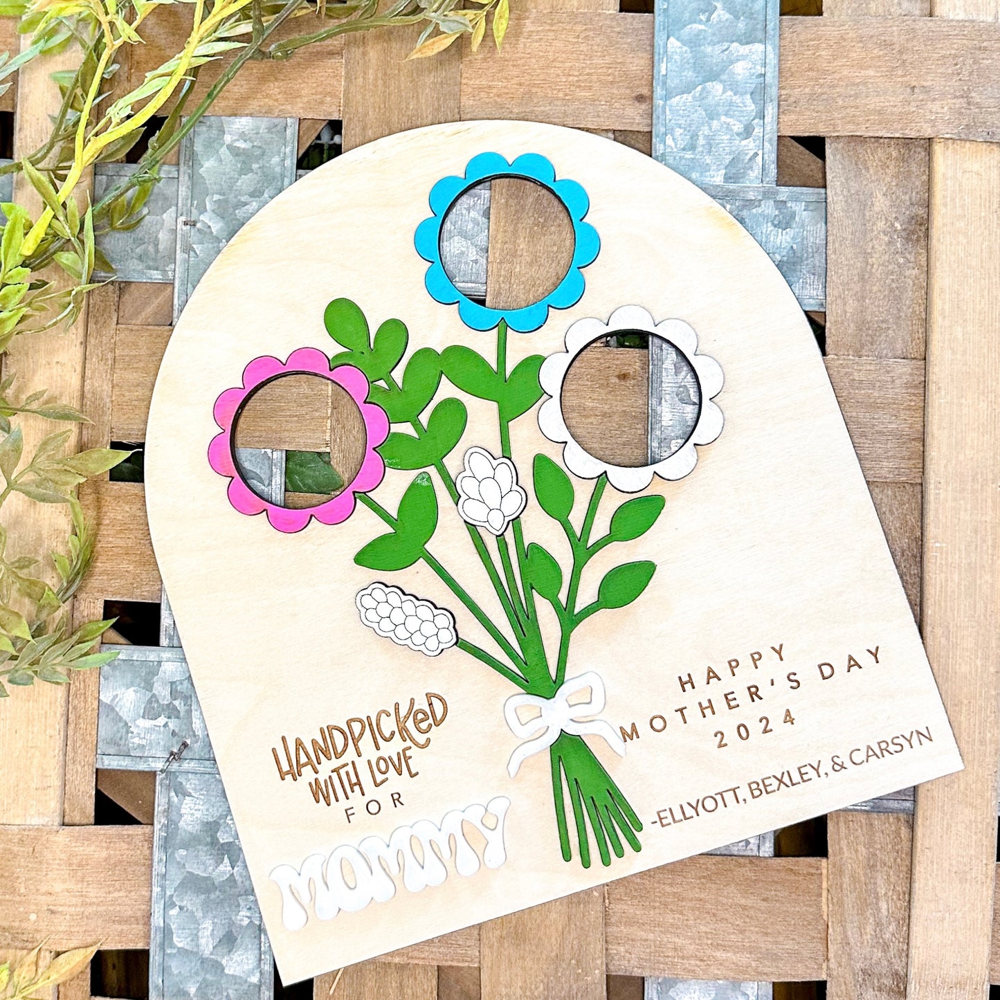 Floral Mothers Day photo sign