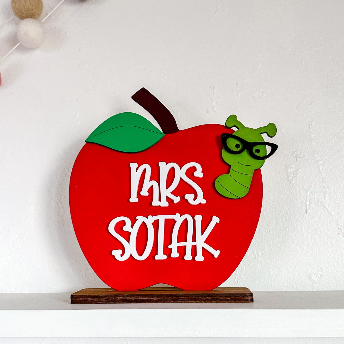 Apple Desk Sign with gift card holder