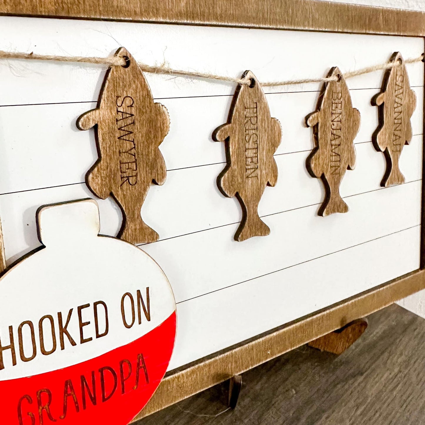 Hooked on dad Father's Day Sign