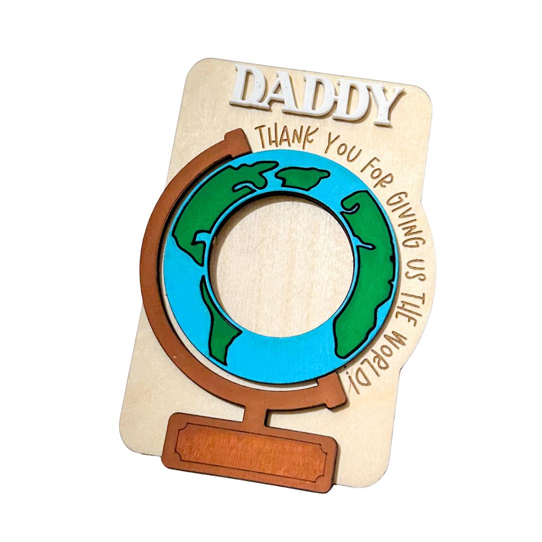 Globe Fathers Day Photo Magnet