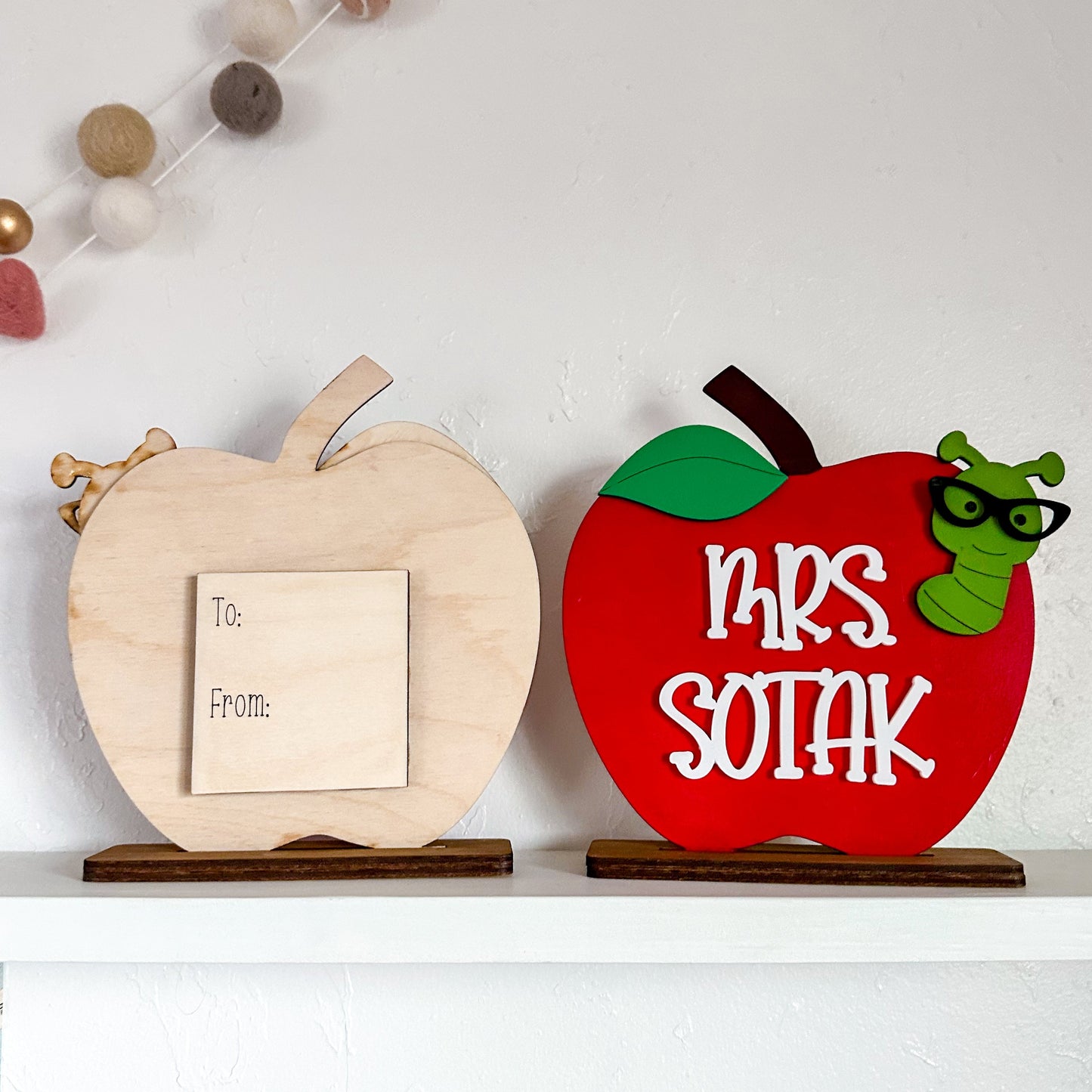 Apple Desk Sign with gift card holder