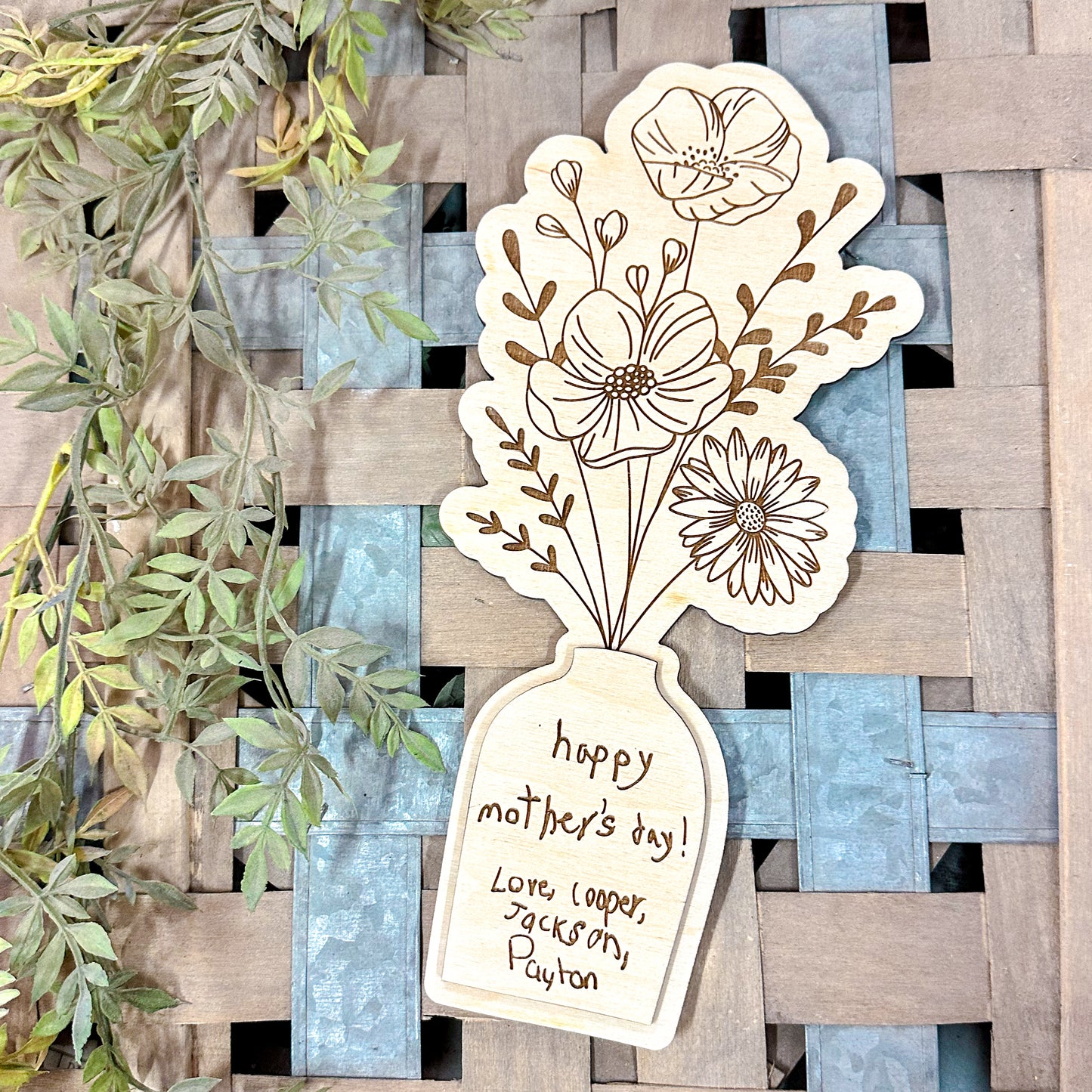 Mothers Day Bouquet with handwriting