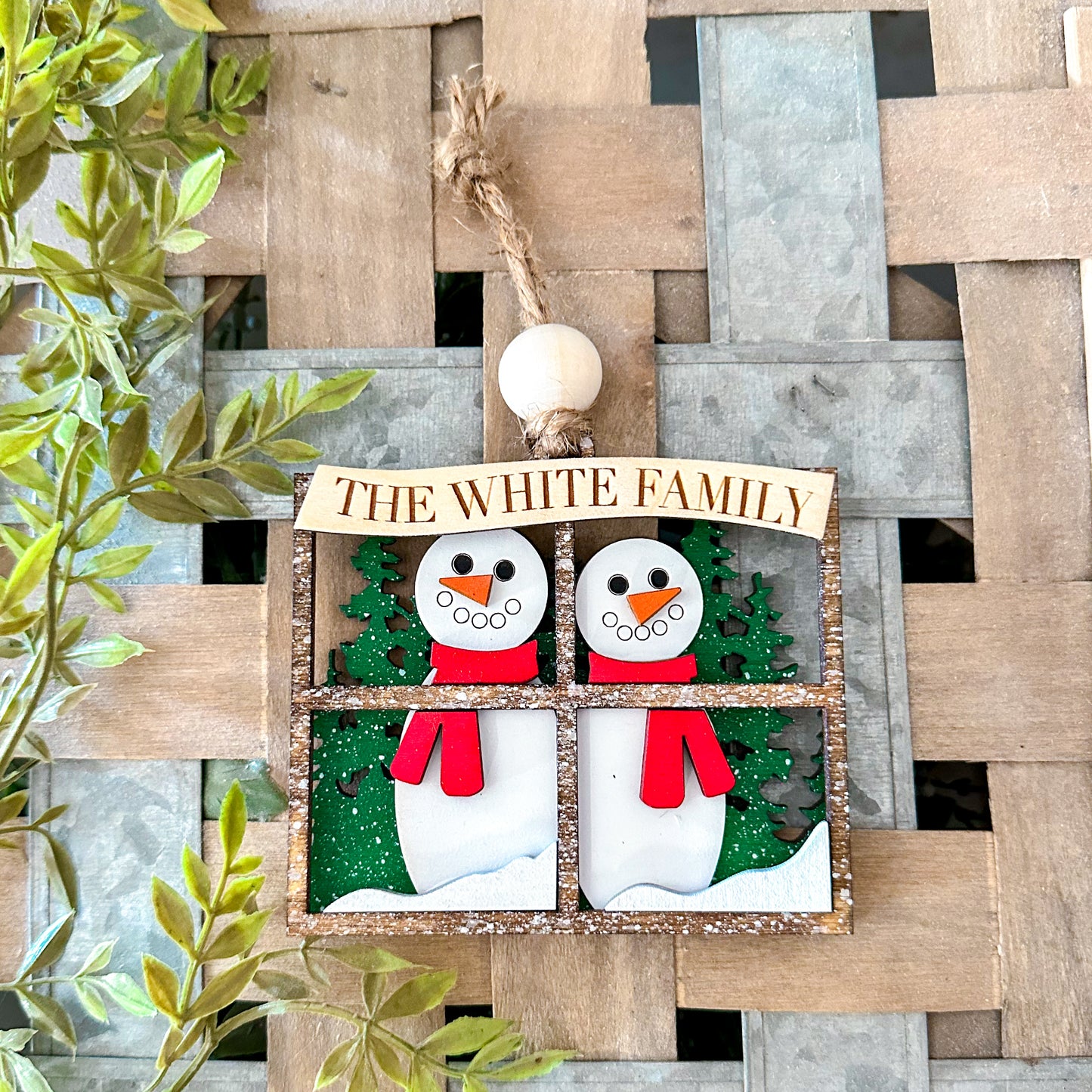 Snowman family ornament