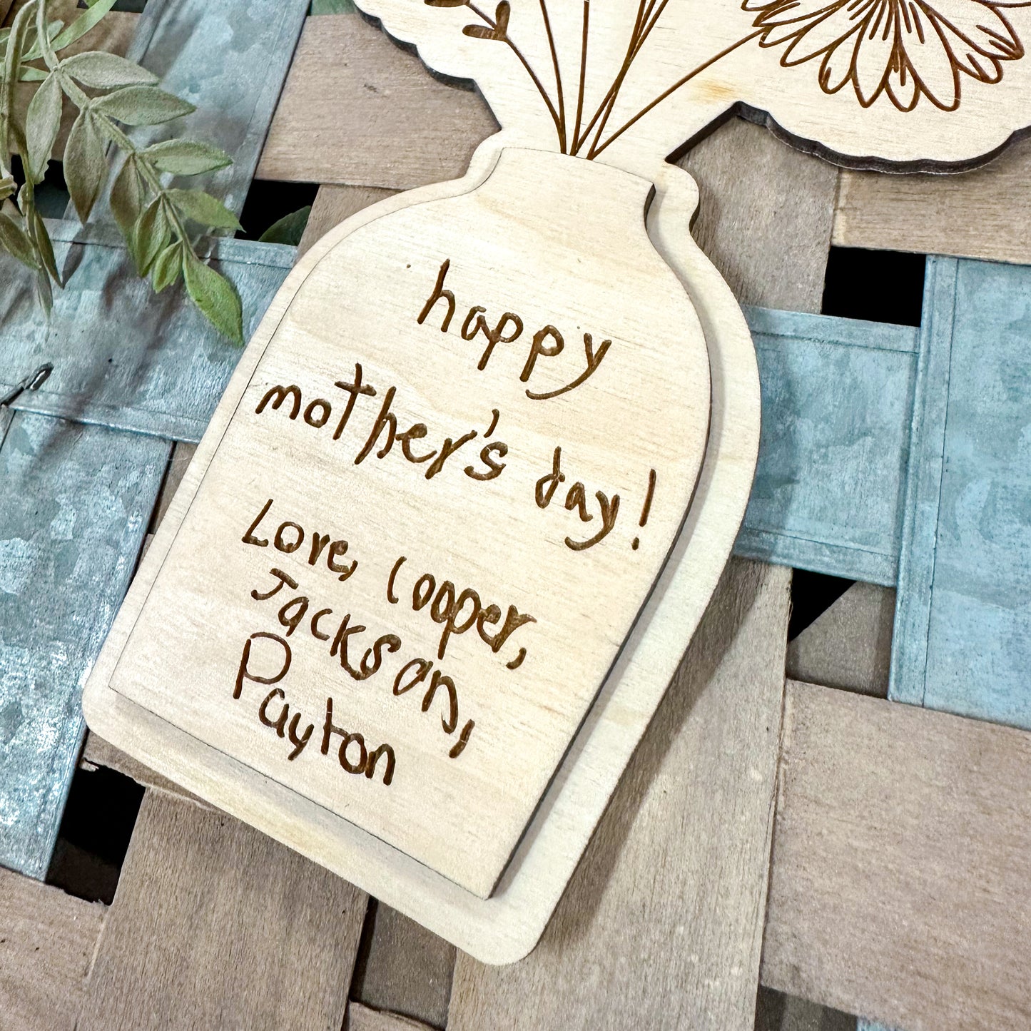 Mothers Day Bouquet with handwriting