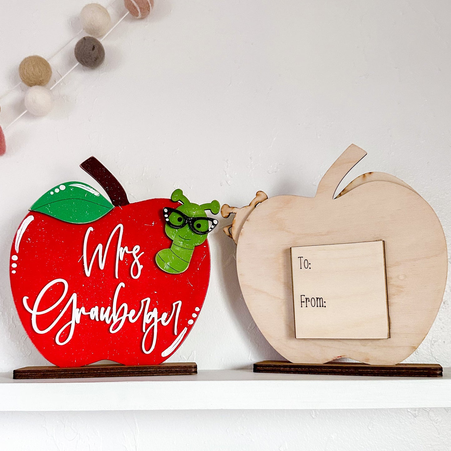 Apple Desk Sign with gift card holder