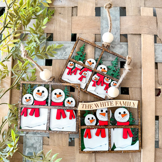 Snowman family ornament