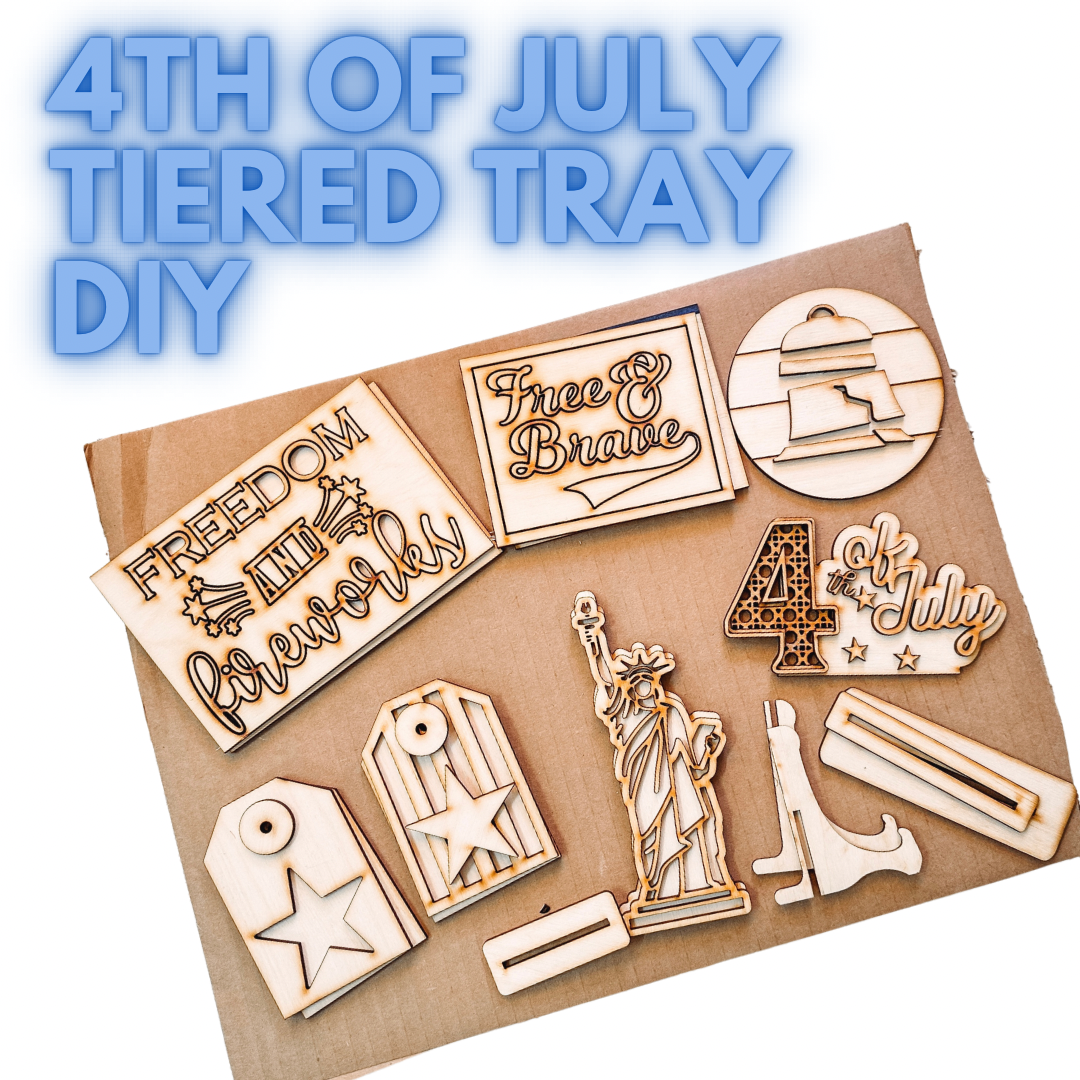 DIY 4TH of July Tiered Tray Set